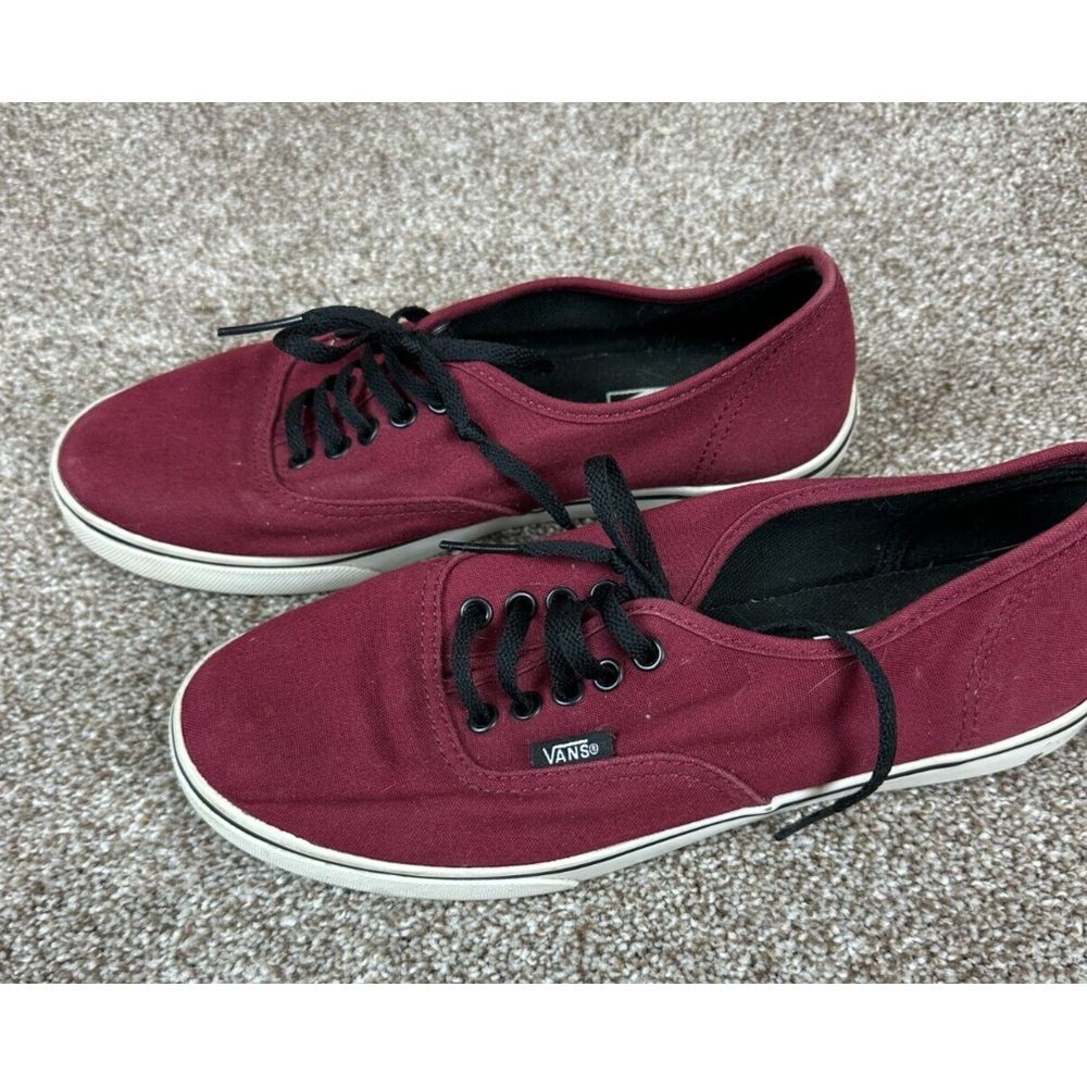 VANS Unisex‎ Skate Sneakers Burgundy/Black Lace Up Low Top Men's 5.5 Women's 7
